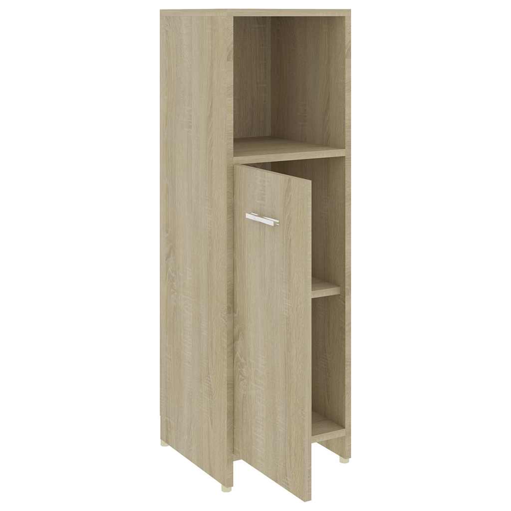 4 Piece Bathroom Furniture Set Sonoma Oak Engineered Wood
