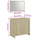 4 Piece Bathroom Furniture Set Sonoma Oak Engineered Wood - Extra Image