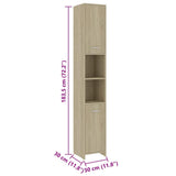 4 Piece Bathroom Furniture Set Sonoma Oak Engineered Wood
