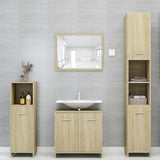 4 Piece Bathroom Furniture Set Sonoma Oak Engineered Wood