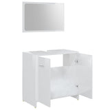 4 Piece Bathroom Furniture Set High Gloss White Engineered Wood - Top-Down View