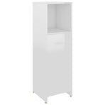 4 Piece Bathroom Furniture Set High Gloss White Engineered Wood