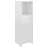 4 Piece Bathroom Furniture Set High Gloss White Engineered Wood - Rear View