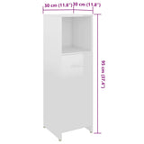 4 Piece Bathroom Furniture Set High Gloss White Engineered Wood - Extra Image