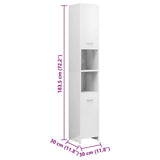 4 Piece Bathroom Furniture Set High Gloss White Engineered Wood - Extra Image