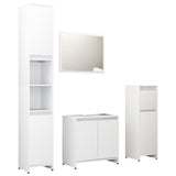 4 Piece Bathroom Furniture Set White Engineered Wood - Front View