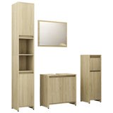 4 Piece Bathroom Furniture Set Sonoma Oak Engineered Wood - Front View