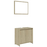 4 Piece Bathroom Furniture Set Sonoma Oak Engineered Wood