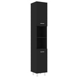 4 Piece Bathroom Furniture Set Black Engineered Wood