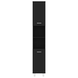 4 Piece Bathroom Furniture Set Black Engineered Wood