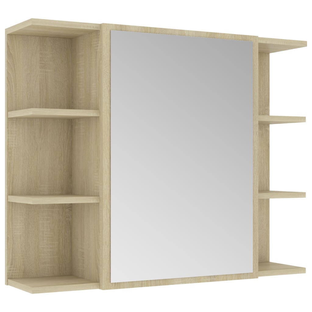 4 Piece Bathroom Furniture Set Sonoma Oak Engineered Wood