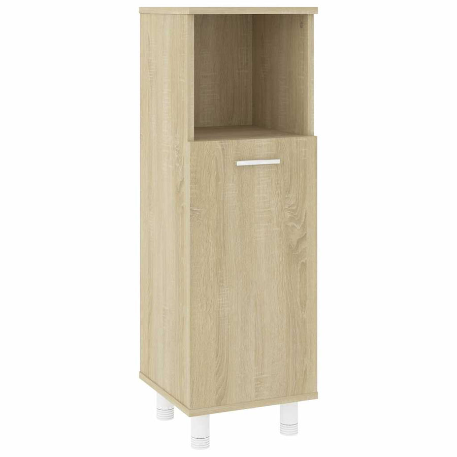 4 Piece Bathroom Furniture Set Sonoma Oak Engineered Wood