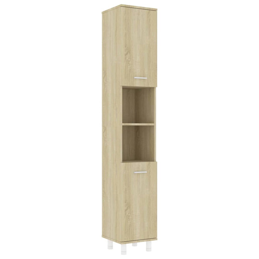 4 Piece Bathroom Furniture Set Sonoma Oak Engineered Wood