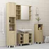 4 Piece Bathroom Furniture Set Sonoma Oak Engineered Wood