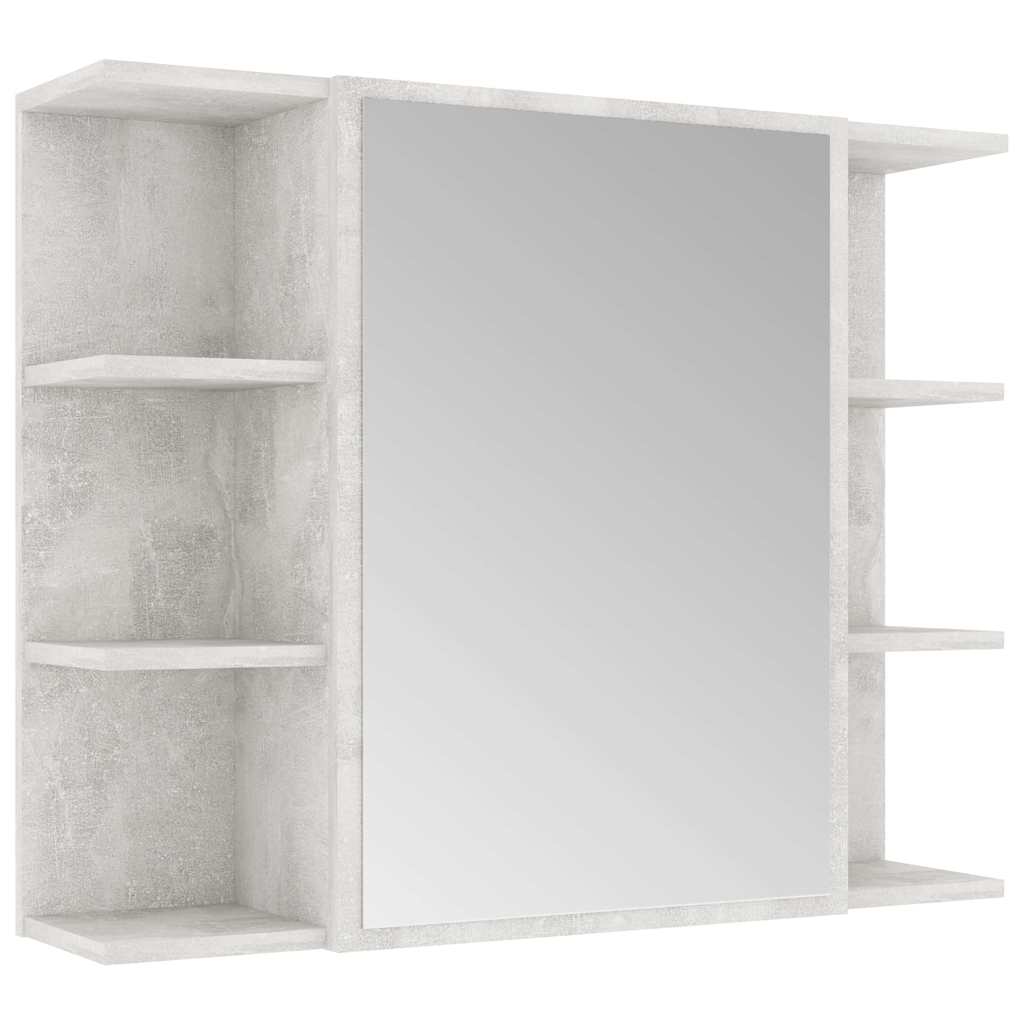 4 Piece Bathroom Furniture Set Concrete Grey Engineered Wood