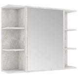 4 Piece Bathroom Furniture Set Concrete Grey Engineered Wood