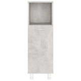 4 Piece Bathroom Furniture Set Concrete Grey Engineered Wood
