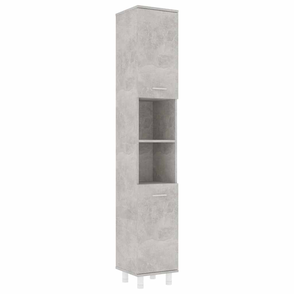 4 Piece Bathroom Furniture Set Concrete Grey Engineered Wood