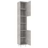 4 Piece Bathroom Furniture Set Concrete Grey Engineered Wood