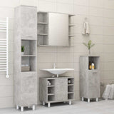 4 Piece Bathroom Furniture Set Concrete Grey Engineered Wood
