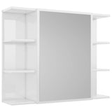 4 Piece Bathroom Furniture Set High Gloss White Engineered Wood
