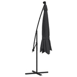Cantilever Garden Parasol with LED Lights Black 350 cm - Low Angle