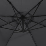 Cantilever Garden Parasol with LED Lights Black 350 cm