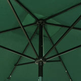 Garden Parasol with LEDs and Steel Pole Green 2x3 m - Extra Image