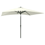 Garden Parasol with LEDs and Steel Pole Sand 2x3 m - Top-Down View