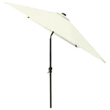 Garden Parasol with LEDs and Steel Pole Sand 2x3 m - 45-Degree Angle