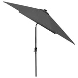 Garden Parasol with LEDs and Steel Pole Anthracite 2x3 m - 45-Degree Angle