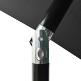 Garden Parasol with LEDs and Steel Pole Anthracite 2x3 m - Close-Up Angle
