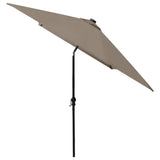 Garden Parasol with LEDs and Steel Pole Taupe 2x3 m - 45-Degree Angle