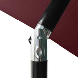Garden Parasol with LEDs and Steel Pole Bordeaux Red 2x3 m - Close-Up Angle
