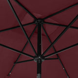 Garden Parasol with LEDs and Steel Pole Bordeaux Red 2x3 m - Extra Image