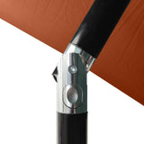 Garden Parasol with LEDs and Steel Pole Terracotta 2x3 m - Close-Up Angle