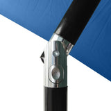 Garden Parasol with LEDs and Steel Pole Azure Blue 2x3 m - Close-Up Angle