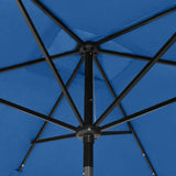 Garden Parasol with LEDs and Steel Pole Azure Blue 2x3 m - Extra Image