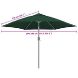 Replacement Fabric for Outdoor Parasol Green 300 cm - Close-Up Angle