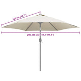 Replacement Fabric for Outdoor Parasol Sand White 300 cm - Close-Up Angle