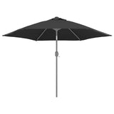 Replacement Fabric for Outdoor Parasol Anthracite 300 cm - Top-Down View