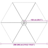 Replacement Fabric for Outdoor Parasol Taupe 300 cm - Low Angle