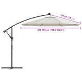 Replacement Fabric for Cantilever Umbrella Sand White 300 cm - Low Angle