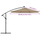 Replacement Fabric for Cantilever Umbrella Taupe 300 cm - Low Angle