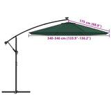 Replacement Fabric for Cantilever Umbrella Green 350 cm - Low Angle