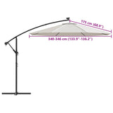 Replacement Fabric for Cantilever Umbrella Sand White 350 cm - Low Angle