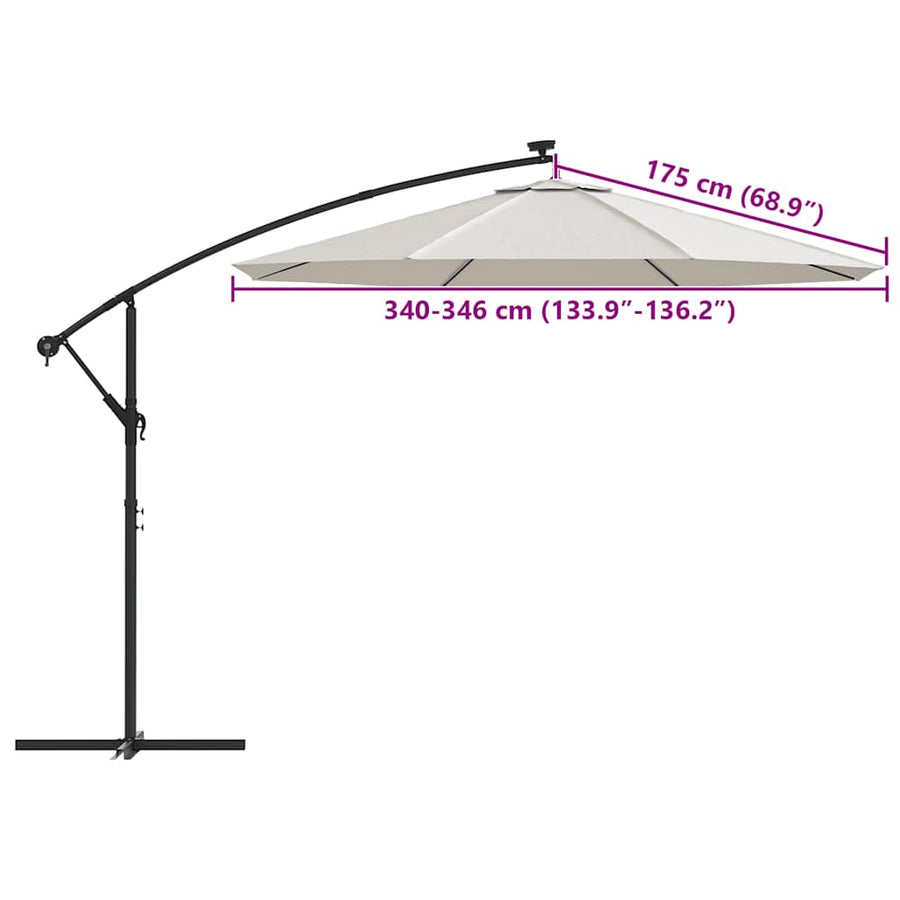 Replacement Fabric for Outdoor Parasol Sand White 350 cm