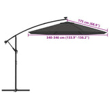 Replacement Fabric for Cantilever Umbrella Anthracite 350 cm - Low Angle