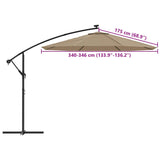Replacement Fabric for Cantilever Umbrella Taupe 350 cm - Low Angle