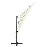 4-Tier Garden Parasol with Aluminium Pole Sand 250x250 cm - Front View